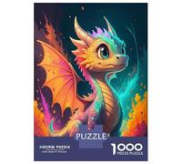 Rompecabezas para Adolescentes De 1000 Piezas Cute Baby Dragon with Colorful Wings Rompecabezas para Adultos Juguetes Antiestrés Regalo De Cumpleaños Cumpleaños 70x50cm/1000pcs