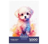 Rompecabezas para Adolescentes De 1000 Piezas Cute Baby Maltese Puppy Rompecabezas para Adultos Juegos Familiares Análisis Y Lógica Cumpleaños Y Navidad 38x26cm/1000pcs