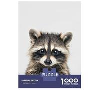 Rompecabezas para Adolescentes De 1000 Piezas Cute Baby Raccoon Rompecabezas Juego De Ingenio Análisis Y Lógica Actividades Divertidas En Casa 38x26cm/1000pcs