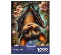Rompecabezas para Adolescentes De 1000 Piezas Cute Bat Hanging Upside Down Rompecabezas para Adultos Juguetes De Bricolaje Análisis Y Lógica Regalo De Cumpleaños, Regalos, 38x26cm/1000pcs