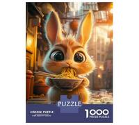 Rompecabezas para Adolescentes De 1000 Piezas Cute Bunny Noodle Feast-1 Rompecabezas para Adultos Juego De Ingenio Una Obra De Arte Actividades Divertidas En Casa 52x38cm/1000pcs