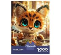 Rompecabezas para Adolescentes De 1000 Piezas Cute Cat Eating Ramen Rompecabezas para Adultos Juegos Relajantes Regalos para Mujeres Ayuda A Ejercitar El Cerebro 70x50cm/1000pcs