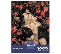 Rompecabezas para Adolescentes De 1000 Piezas Cute Cat Rolling Sakura Rompecabezas para Adultos Juegos Divertidos Mejora La Memoria Oferta como Regalo para Toda La Familia 52x38cm/1000pcs