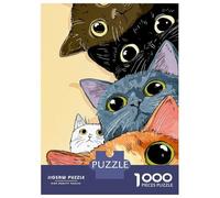 Rompecabezas para Adolescentes De 1000 Piezas Cute Cats Peeking Over Edge Rompecabezas para Adolescentes Juego Práctico Desafío Difícil Desafiante De Completar 70x50cm/1000pcs