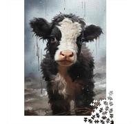 Rompecabezas para Adolescentes De 1000 Piezas Cute Cow Painting Print Rompecabezas para Adultos Juegos De Relajación Decoración Juego Desafiante Regalos 70x50cm/1000pcs