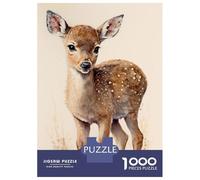 Rompecabezas para Adolescentes De 1000 Piezas Cute Deer Fawn Painting Rompecabezas para Adultos Juguetes De Bricolaje Análisis Y Lógica Regalo De Cumpleaños, Regalos, 38x26cm/1000pcs