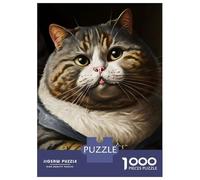 Rompecabezas para Adolescentes De 1000 Piezas Cute Fat Cat Rompecabezas para Adultos Juegos Divertidos Decoración De Pared 52x38cm/1000pcs