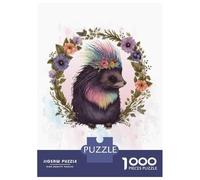 Rompecabezas para Adolescentes De 1000 Piezas Cute Floral Porcupine Art Rompecabezas para Adultos Juguetes Antiestrés Regalo De Cumpleaños Cumpleaños 38x26cm/1000pcs