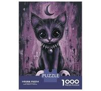 Rompecabezas para Adolescentes De 1000 Piezas Cute Gothic Kitten with Skulls Rompecabezas para Adultos Juegos Relajantes Regalos para Mujeres Ayuda A Ejercitar El Cerebro 38x26cm/1000pcs