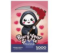 Rompecabezas para Adolescentes De 1000 Piezas Cute Grim Reaper Valentines Day Rompecabezas para Adultos Juegos Familiares Pero Divertidos Y Humorísticos Desafío Educativo 70x50cm/1000pcs