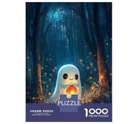 Rompecabezas para Adolescentes De 1000 Piezas Cute Halloween Ghost in Forest Rompecabezas Juegos Familiares Carrera De Velocidad Manual Cumpleaños 70x50cm/1000pcs