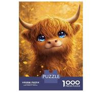 Rompecabezas para Adolescentes De 1000 Piezas Cute Highland Cow in Autumn Rompecabezas para Adultos Juego Práctico Decoración Perfecta Regalos Y Cumpleaños Únicos 70x50cm/1000pcs