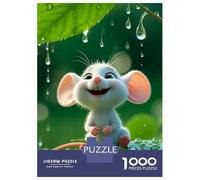 Rompecabezas para Adolescentes De 1000 Piezas Cute Mouse in The Rain Rompecabezas para Adultos Juego Práctico Que Mejora La Memoria Interacción Entre Padres E Hijos 52x38cm/1000pcs