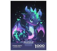 Rompecabezas para Adolescentes De 1000 Piezas Cute Neon Dragon Illustration Rompecabezas para Adolescentes Juegos Relajantes para La Diversión Familiar Juego Desafiante Regalos 70x50cm/1000pcs