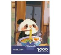 Rompecabezas para Adolescentes De 1000 Piezas Cute Panda Eating Ramen - Japanese Food Rompecabezas para Adultos Juego Práctico Una Obra De Arte Cumpleaños 38x26cm/1000pcs