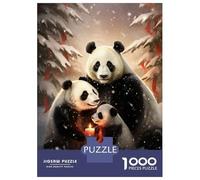 Rompecabezas para Adolescentes De 1000 Piezas Cute Panda Family Xmas Rompecabezas para Adultos Juguetes Antiestrés Arte De Pared Regalos De Cumpleaños Y Únicos 70x50cm/1000pcs