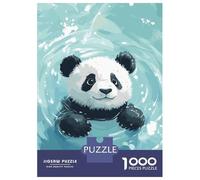 Rompecabezas para Adolescentes De 1000 Piezas Cute Panda Swimming in Blue Water Rompecabezas para Adultos Juegos Relajantes Regalos para Mujeres Ayuda A Ejercitar El Cerebro 70x50cm/1000pcs