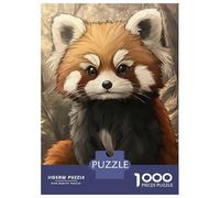 Rompecabezas para Adolescentes De 1000 Piezas Cute Red Panda Illustration Rompecabezas para Adultos Juguetes De Bricolaje Análisis Y Lógica Diversión En Casa Actividades, 52x38cm/1000pcs