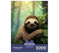 Rompecabezas para Adolescentes De 1000 Piezas Cute Sloth in The Wild Rompecabezas para Adultos Juego Familiar Alivia El Estrés Interacción Entre Padres E Hijos 38x26cm/1000pcs