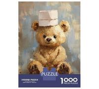 Rompecabezas para Adolescentes De 1000 Piezas Cute Teddy Bear Painting-1 Rompecabezas para Adultos Juguetes De Bricolaje Una Obra De Arte Diversión En Casa Actividades, 38x26cm/1000pcs