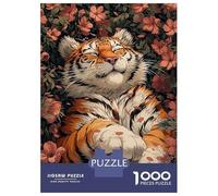 Rompecabezas para Adolescentes De 1000 Piezas Cute Tiger Sleeping Sakura Rompecabezas para Adultos Juguete Decoración De Pared para Diversión Familiar Desafiante De Completar 70x50cm/1000pcs