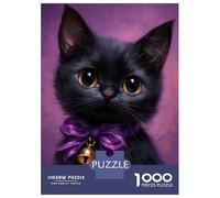 Rompecabezas para Adolescentes De 1000 Piezas Cute Victorian Black Cat Rompecabezas para Adultos Juguete Decoración De Pared Corte De Precisión para Cumpleaños, Navidad 70x50cm/1000pcs