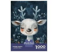 Rompecabezas para Adolescentes De 1000 Piezas Cute Watercolor Deer Rompecabezas para Adultos Juguetes Antiestrés Arte De Pared Regalos De Cumpleaños Y Únicos 52x38cm/1000pcs