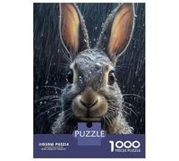 Rompecabezas para Adolescentes De 1000 Piezas Cute Wet Rabbit Rompecabezas Juguetes Antiestrés Corte De Precisión Cumpleaños 38x26cm/1000pcs
