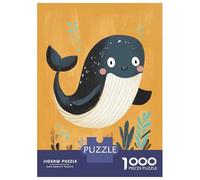 Rompecabezas para Adolescentes De 1000 Piezas Cute Whale Illustration Rompecabezas para Adultos Juego De Ingenio Mejora La Memoria Regalos para Amigos Y Familiares 38x26cm/1000pcs