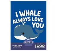 Rompecabezas para Adolescentes De 1000 Piezas Cute Whale Love Pun Illustration Rompecabezas para Adultos Juego De Ingenio Decoración De Pared Regalos para Reducir El Estrés 52x38cm/1000pcs