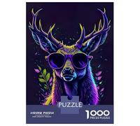 Rompecabezas para Adolescentes De 1000 Piezas Cute Whimsical Deer Rompecabezas para Adultos Juegos Divertidos Decoración De Pared 52x38cm/1000pcs
