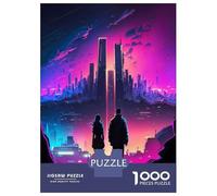 Rompecabezas para Adolescentes De 1000 Piezas Cyber Love Neon Night City Rompecabezas para Adolescentes Juegos Relajantes Decoración Cumpleaños 38x26cm/1000pcs