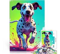 Rompecabezas para Adolescentes de 1000 Piezas Dálmata Corriendo con Splash Juego de ingenio Decoración hogar 75x50cm
