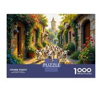 Rompecabezas para Adolescentes De 1000 Piezas Dalmatian Dogs in Village Street Rompecabezas para Adultos Juegos Divertidos Desafío Difícil Regalo De Cumpleaños, Regalos, 52x38cm/1000pcs