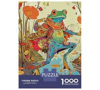 Rompecabezas para Adolescentes De 1000 Piezas Dancing Frogs Rompecabezas para Adultos Juego De Ingenio Decoración De Pared Regalos para Reducir El Estrés 38x26cm/1000pcs
