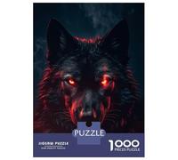 Rompecabezas para Adolescentes De 1000 Piezas Dangerous Wolf Red Eyes Rompecabezas para Adultos Juego De Ingenio Juego Antiestrés Juego Desafiante Regalos 70x50cm/1000pcs