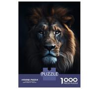 Rompecabezas para Adolescentes De 1000 Piezas Dark Royal Lion Portrait Rompecabezas para Adolescentes Juegos Relajantes Regalos para Mujeres Diversión En Casa Actividades, 38x26cm/1000pcs