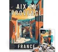 Rompecabezas para Adolescentes de 1000 Piezas de Aix-en-Provence en Francia, Juego Educativo, decoración, Lista de Deseos con Papá Noel 38x26cm
