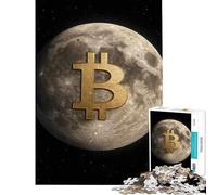 Rompecabezas para Adolescentes de 1000 Piezas ¡De Bitcoin a la Luna! Actividades Divertidas para Hacer en casa Mejora la Memoria Juegos relajantes para Mayores de 14 años 38x52cm
