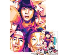 Rompecabezas para Adolescentes de 1000 Piezas de BTS WPAP Un Reto para completar Diversión Familiar Juguete antiestrés para Mayores de 14 años (50x75cm)