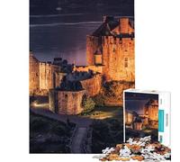 Rompecabezas para Adolescentes de 1000 Piezas de Eilean Donan Castle Rompecabezas antiestrés para Adolescentes Ayuda a desarrollar el Pensamiento lógico y el análisis Cerebral (Tamaño 38x26cm)