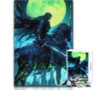 Rompecabezas para Adolescentes de 1000 Piezas de El Caballero Oscuro a Caballo bajo la Luna Juego Educativo de observación y Habilidad Regalo Festivo significativo Tamaño 38x26cm
