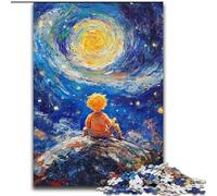 Rompecabezas para Adolescentes de 1000 Piezas de El Principito del Cielo Nocturno Desafío difícil para aliviar el estrés con póster a Juego y Hoja de Trivia de 50x75cm