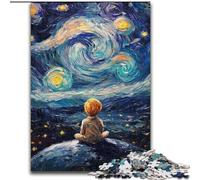 Rompecabezas para Adolescentes de 1000 Piezas de El Principito del Cielo Nocturno, Juguetes educativos, Juegos para aliviar el estrés, interacción Entre Padres e Hijos, 38x26cm