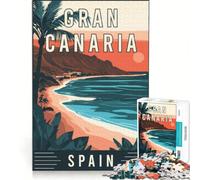 Rompecabezas para Adolescentes de 1000 Piezas de Gran Canaria en España, Juegos educativos, para Mejorar la Memoria, Regalo de cumpleaños, Regalos 38x26cm
