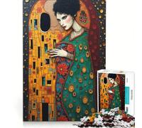 Rompecabezas para Adolescentes de 1000 Piezas de Gustav Klimt y Tim Burton, Juego práctico, Actividades Divertidas para Hacer en casa, con póster y Hoja de Preguntas a Juego 38x52cm
