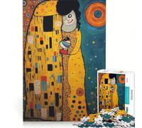 Rompecabezas para Adolescentes de 1000 Piezas de Gustav Klimt y Tim Burton, Juego práctico, Actividades Divertidas para Hacer en casa, con póster y Hoja de Preguntas a Juego 50x75cm