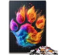 Rompecabezas para Adolescentes de 1000 Piezas de Huellas de Perro de Colores para Adultos Diseño Vibrante y único Una Experiencia Relajante y desafiante (26x38cm)