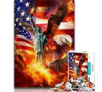 Rompecabezas para Adolescentes de 1000 Piezas de la Estatua de la Libertad Desafío difícil y antiestrés Cada Pieza es única Juego Familiar desafiante y Divertido (75x50cm)