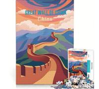Rompecabezas para Adolescentes de 1000 Piezas de la Gran Muralla China, Juegos relajantes, interacción Entre Padres e Hijos, Juego de desafío único 38x26cm